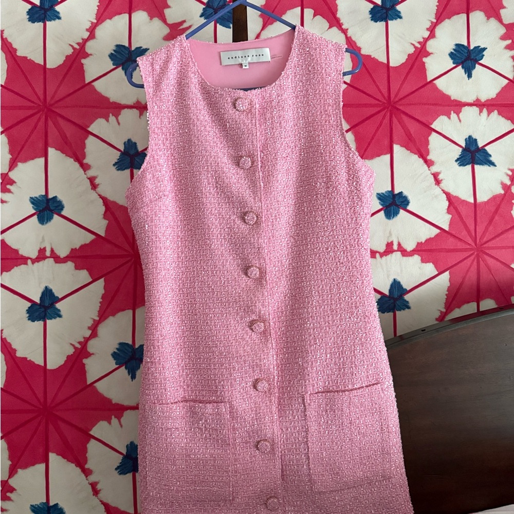Endless Rose Pink Textured Sleeveless Dress